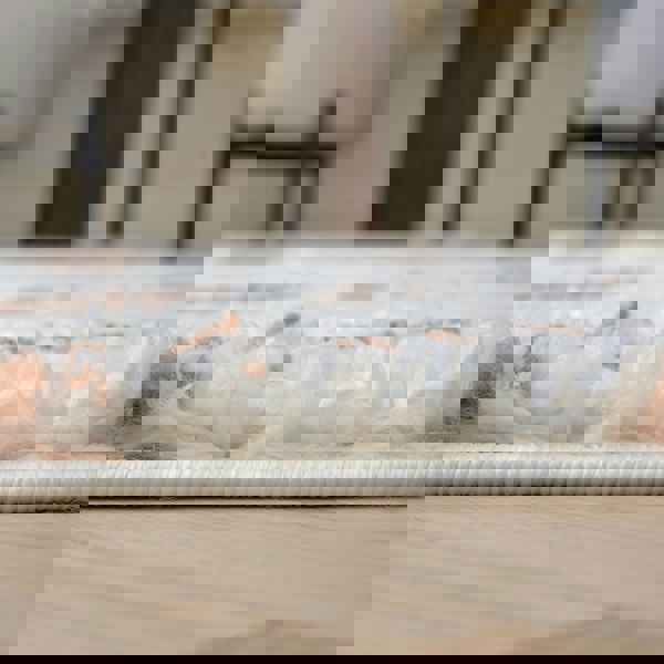 Moodi Shaggy Cream/Brown, abstract design, underfloor heating | THE RUGS