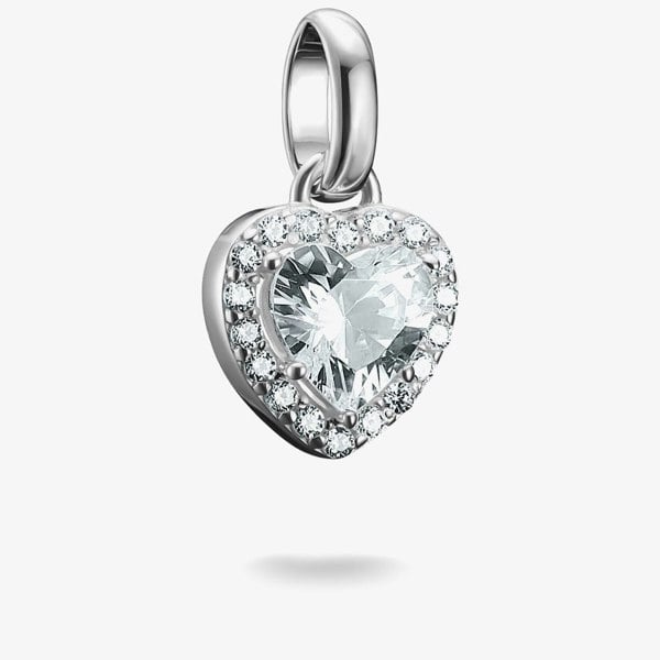 THOMAS SABO Charm Club Connect Silver Cubic Zirconia Heart Charm CC1278-051-14