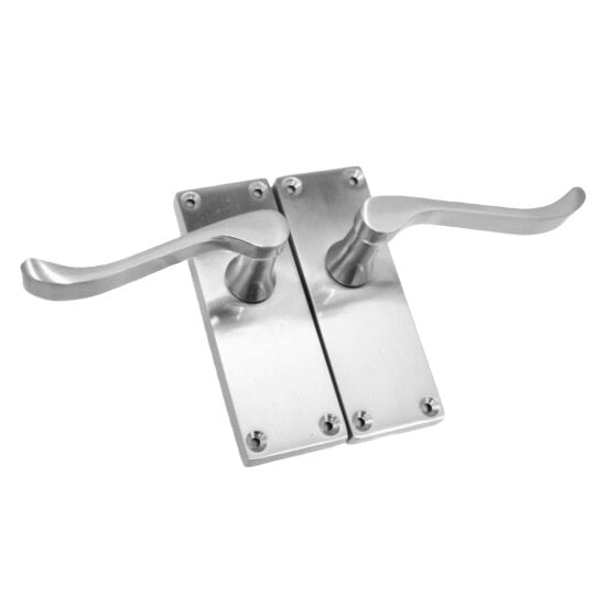 EDH Door Hardware Satin Chrome Victorian Scroll lever Latch Modern Door Handles, 6 Pairs