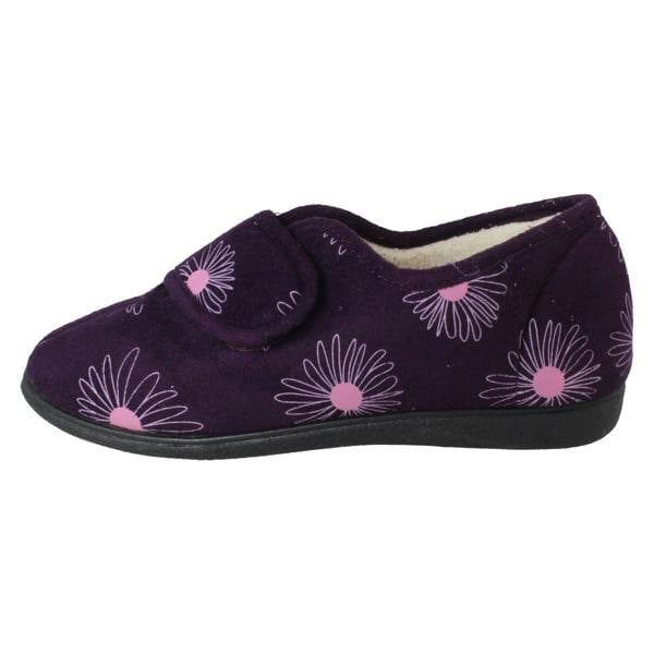 Rosebank Ladies Rosebank Flower Detailed Wide Full Slippers Judith