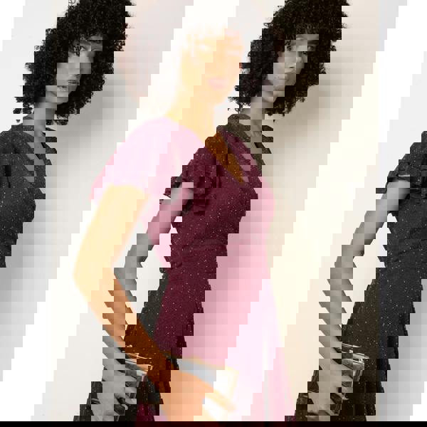 Blue Vanilla Rhinestone Diamante Wrap Dress