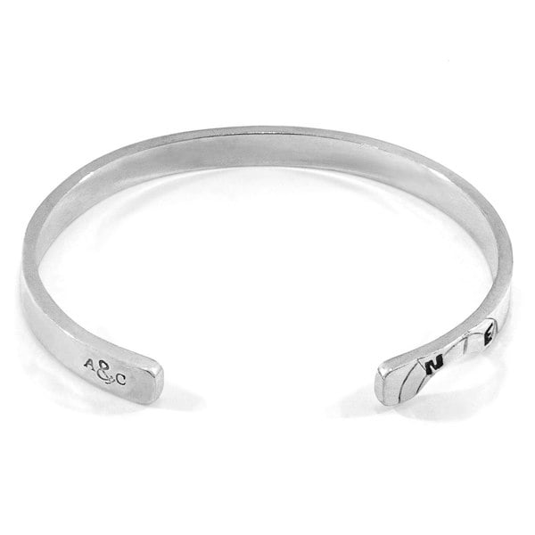 Anchor & Crew Russell Compass Cutout Wayfarer Silver Bangle