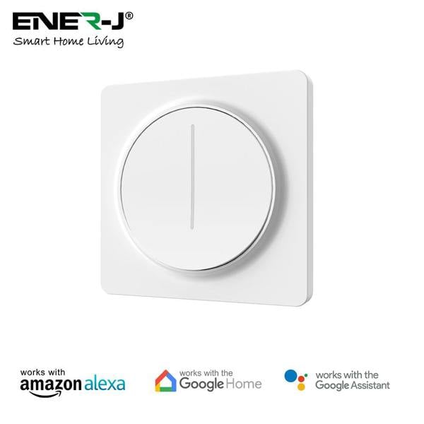 ENER-J Smart Wi-Fi Dimmable Switch 1 Gang, Smart Dimmable Switch For Led Lights, Compatible With Alexa For Dimming Lights & Bulbs, White