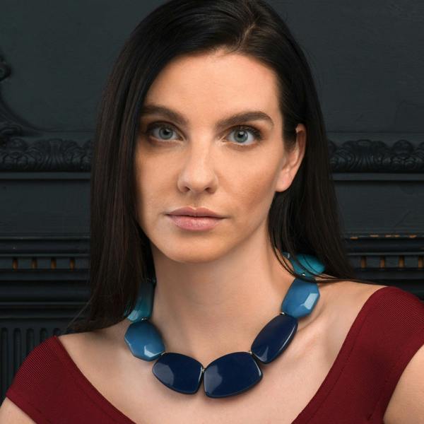 Zavana Chunky Blue Statement Necklace for Women