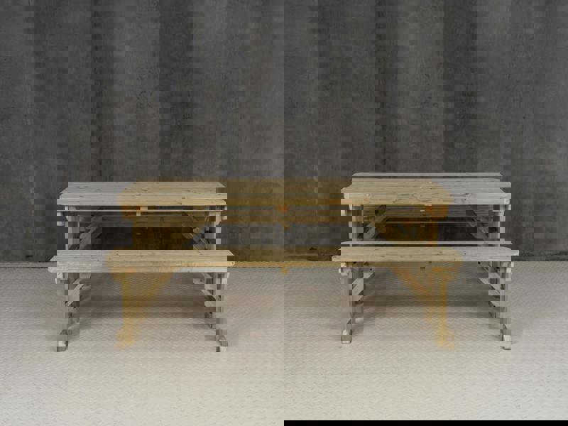 Aspen Rounded Picnic Table and Benches Set - Wooden Outdoor Dining Set for Gardens and Patios
