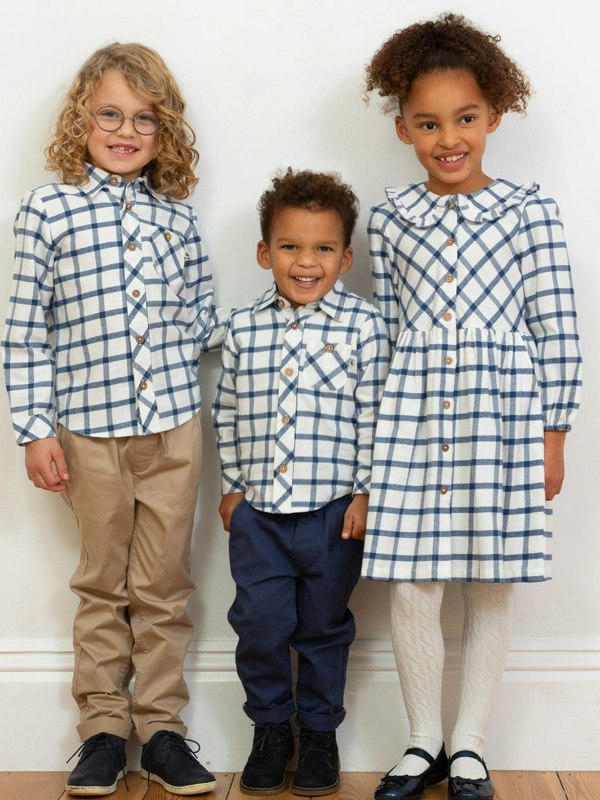 Kite Girls Organic Check Dolly Collar Dress