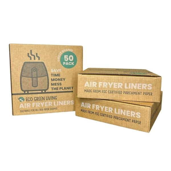 Eco Green Living Air Fryer Liners 3x50 Papers, suitable for all air fryers.