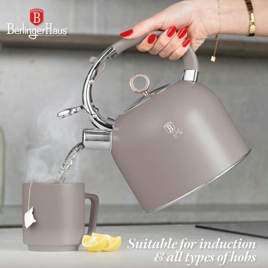 Berlinger Haus Taupe Stainless Steel Kettle 3L BH8914 Berlinger Haus