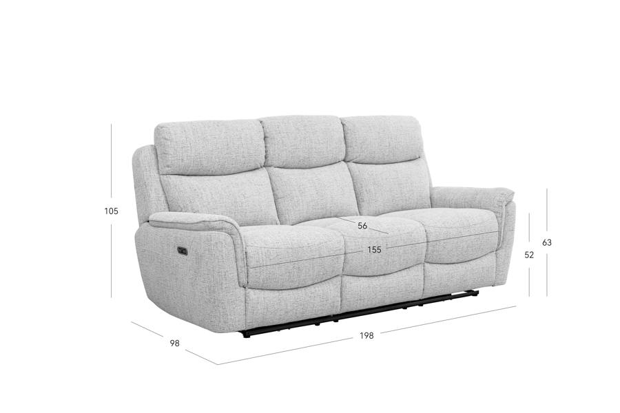 Hawbush Power Recliner 3 Seater Sofa - Beige