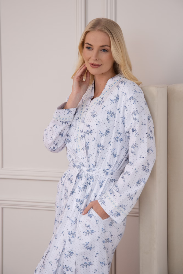 Camille Classic 100% Cotton Luxury Lightweight Porcelain Floral Wrap