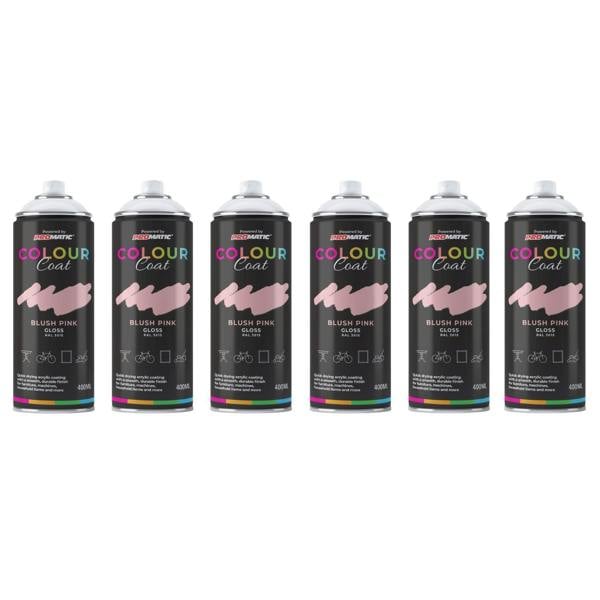 Colour Coat 6X Blush Pink RAL 3015 Gloss Spray Paint 400ml