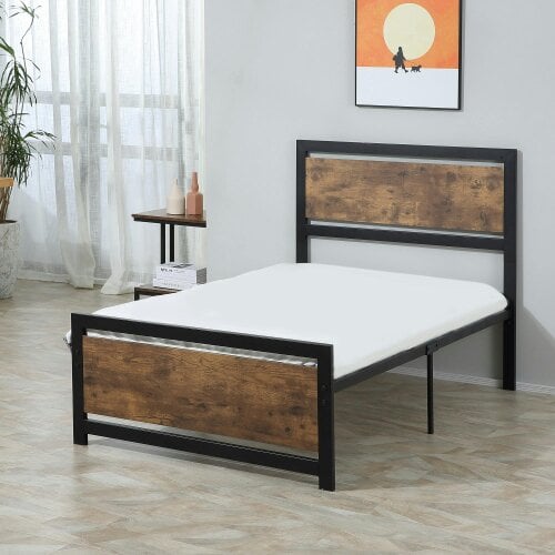 Wyld Haus Lemisa 3FT Single Metal Bed Frame with Headboard and Footboard