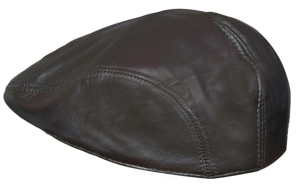Infinity Leather Mens Leather Peaky Blinders Newsboy Flat Hat
