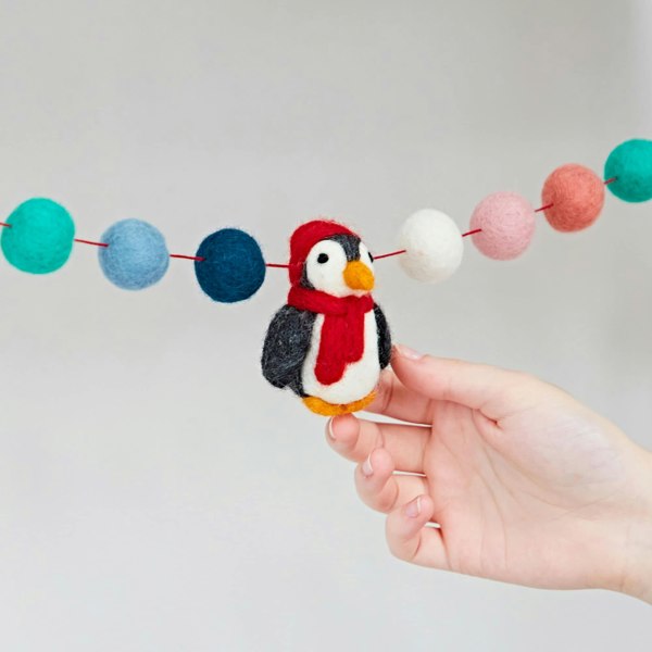 Paper High Felt Penguin Garland