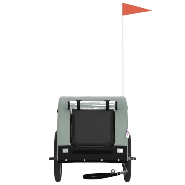 Berkfield Dog Bike Trailer Grey and Black Oxford Fabric and Iron