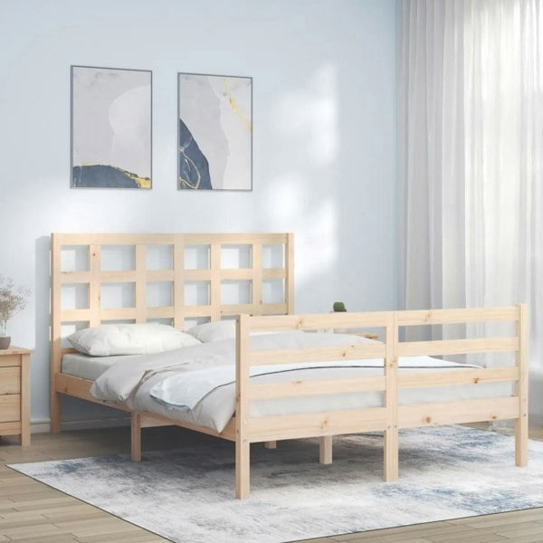 Berkfield Bed Frame with Headboard 120x200 cm Solid Wood