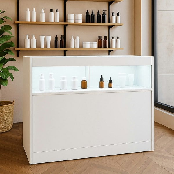 Monstershop LED Retail Shop Counter B1200 - White