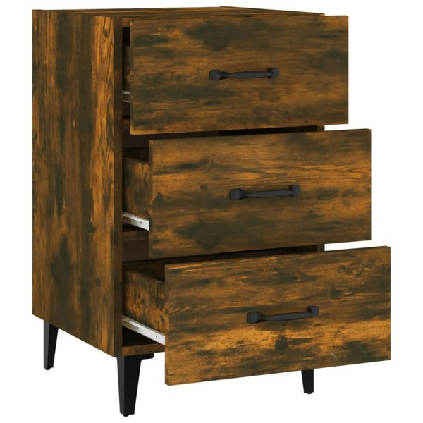 Berkfield Bedside Cabinet Smoked Oak 40x40x66 cm Engineered Wood