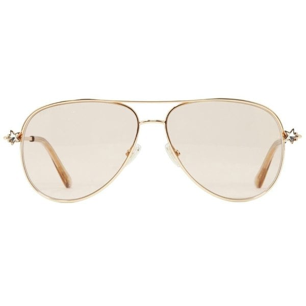 Jimmy Choo Pink Lens Sansa Gold Sunglasses