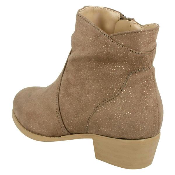 Spot On Girls Spot On Mid Heel Rouched Ankle Boots