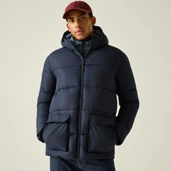 Regatta Mens Marek Short Padded Jacket - Navy/Grey Mirage - 