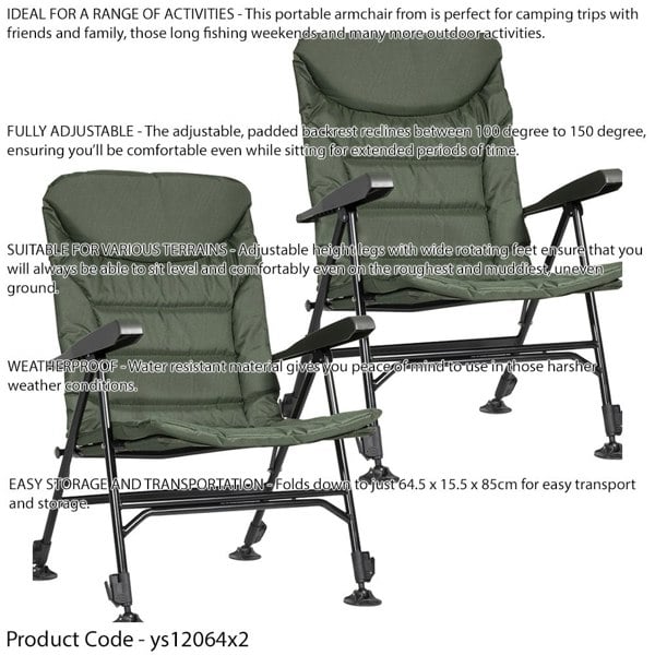 2 Man Waterproof Carp Fishing Bivvy Tent & 2 Adjustable Reclining Camp Chair Set - LoopsDirect