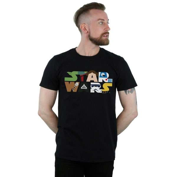 Star Wars Mens Character Logo T-Shirt - Black