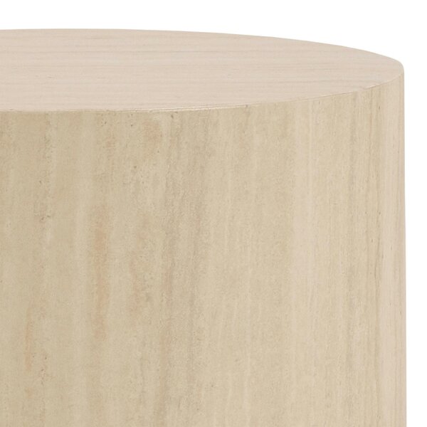 Wyld Haus Set of 2 Lille Beige Marble Effect Round Pedestal Side Tables