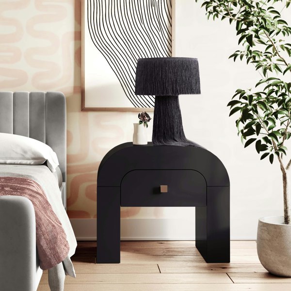 Furniture Edit Hump Black Nightstand Bedside Table