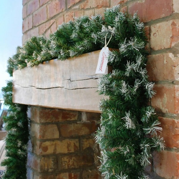 Samuel Alexander 270cm (9ft) x 25cm Snow Tipped Green Christmas Garland Decoration for Stairs, Fireplaces, Wall, Door
