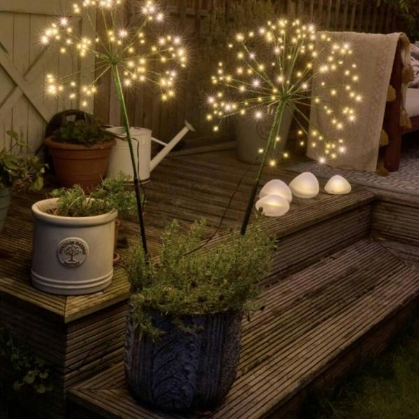 Solar Dandelion Outdoor Green Stake Light - alternative angle