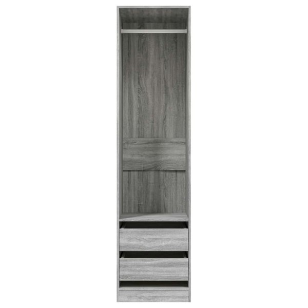 Berkfield Wardrobe with Drawers Grey Sonoma 50x50x200 cm Engineered Wood