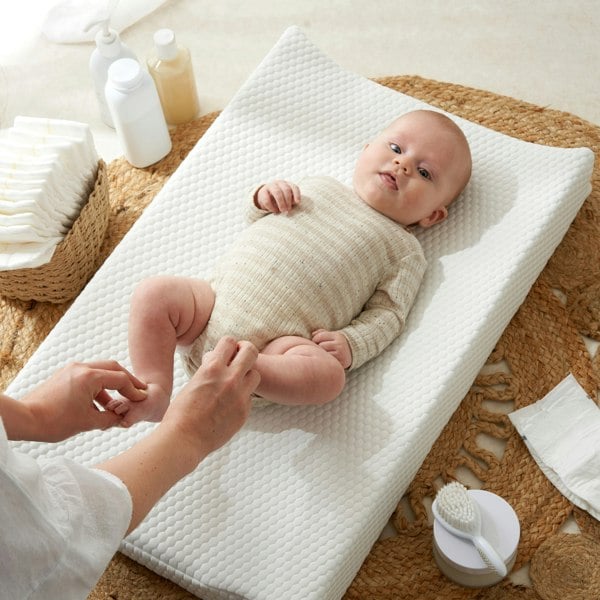 Luxury Anti-Roll Baby Changing Mat - With Soft Fabric Cover - The Tiny Bed Company™