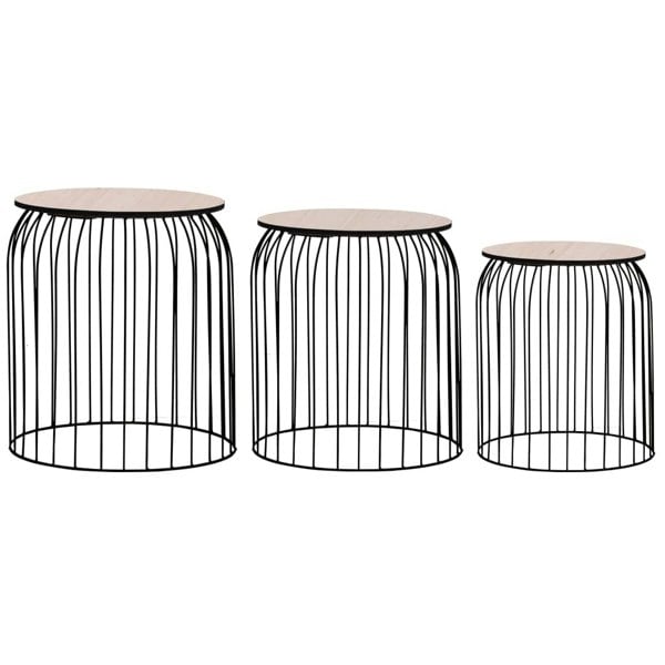 Berkfield Coffee Tables 3 pcs Black