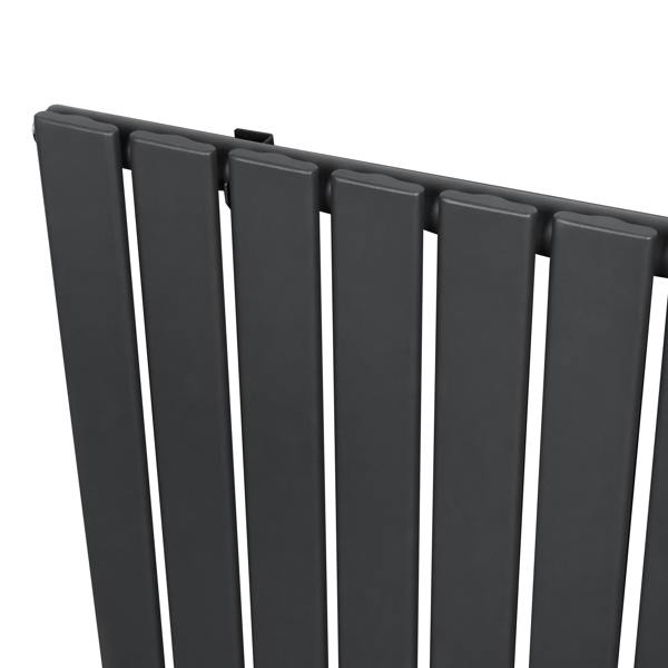 Flat single column radiator in anthracite grey, featuring sleek vertical panels and a modern, minimalist design for efficient heating