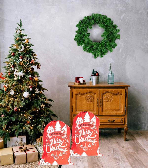 48cm Red Felt Merry Christmas Sack for Festive Gift Giving and Seasonal Home Decor image 1