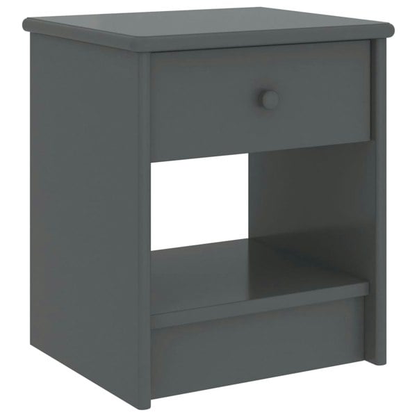 Berkfield Bedside Cabinet Dark Grey 35x30x40 cm Solid Pinewood