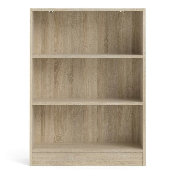 Furniture To Go Basic Low Wide Bookcase (2 Shelves) in Oak