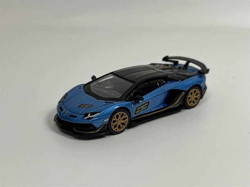 Mini GT Lamborghini Aventador SVJ 63 Blu Aegir RHD 1:64 Scale MGT00784R