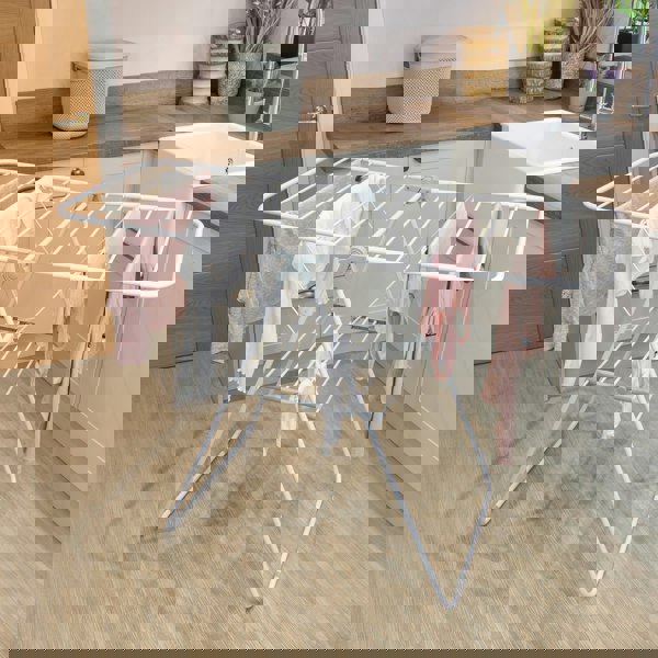 JVL Strong Winged Clothes Drying Airer - 12M, White