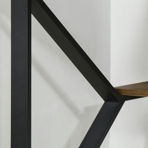 Wyld Haus Filudi 120cm Wooden Black Brown Wood Effect Desk With Storage Shelving