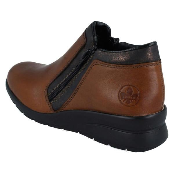 Rieker Ladies Rieker Ankle Boots With Double Zip L4883