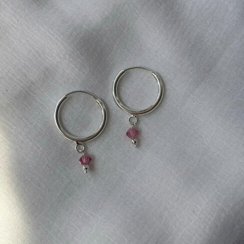The Colourful Aura Pure Silver Bali Asian Tiny Lightweight Dainty Unisex Hoop Earring
