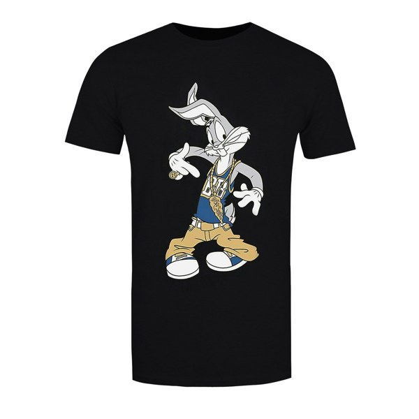 Looney Tunes Boys Rapper Bugs Bunny Cotton T-Shirt - Black