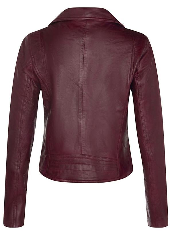 Womens Classic Leather Brando Biker Jacket-Loughton - Upperclass Fashions 
