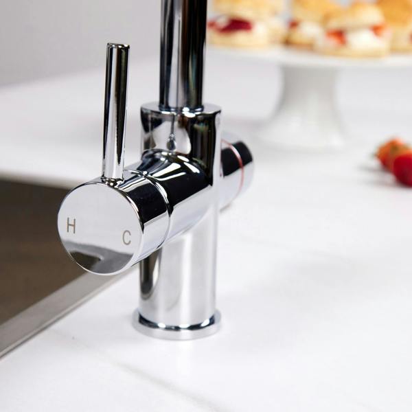 Impromta 3 in 1 Biometric Swan Neck Boiling Water Tap | Polished Chrome Finish