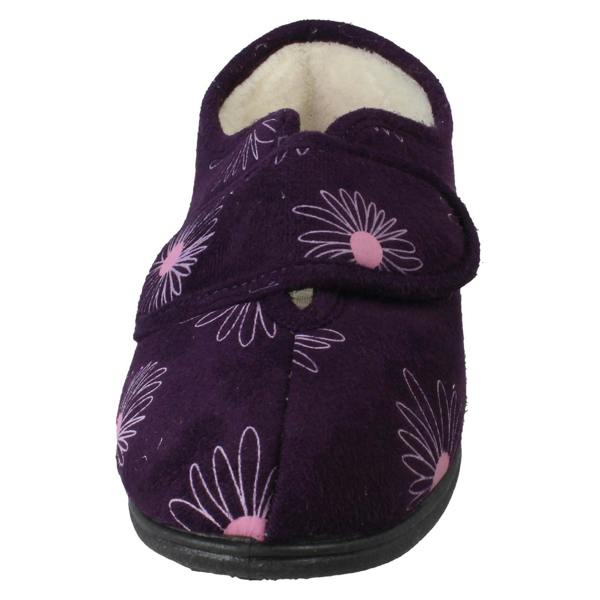 Rosebank Ladies Rosebank Flower Detailed Wide Full Slippers Judith