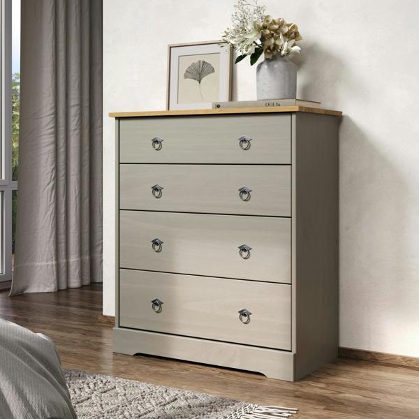 Core Products Corona Grey Modern 4-Drawer Chest of Drawers