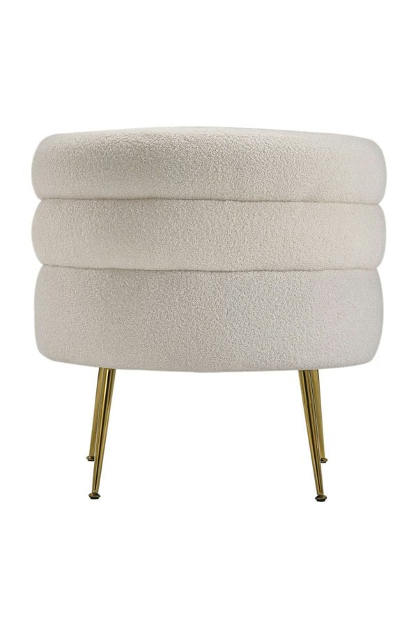 Living and Home Beige Curved Upholstered Single Sofa Accent Chair