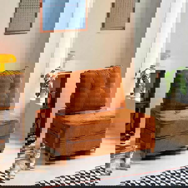 Salinas Lazy Sofa Bed, Single Sofa Bed, Corduroy - sofa beds